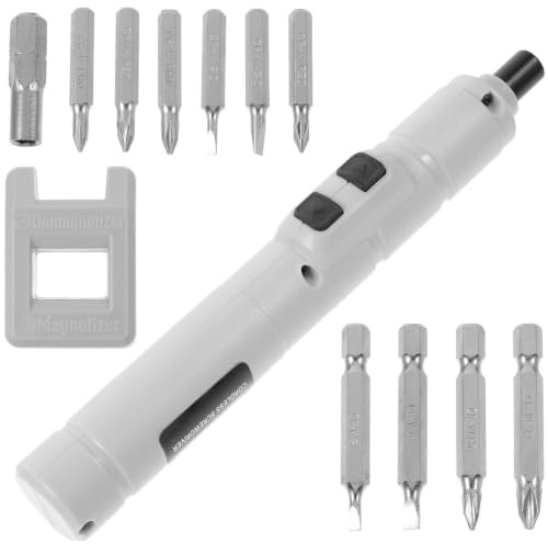 Mini Tournevis Électrique 1100mah, 1 Set Rechargeable | 10 Embouts Inclus, Charge Usb, Alliage Acier et Plastique, Léger pour Vissage et Dévissage