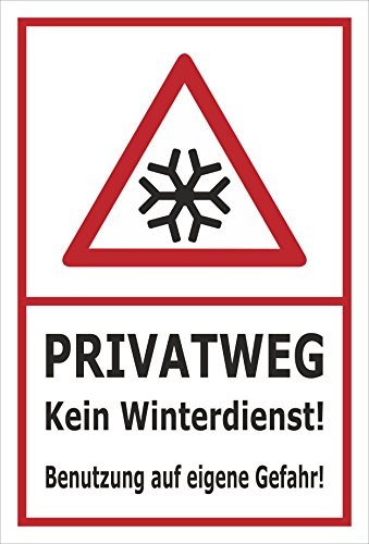 Melis-Folienwerkstatt Schild Privatweg Kein Winterdienst - 45x30cm - Bohrlöcher - 3mm Aluverbund – 20 VAR S00018-059-B