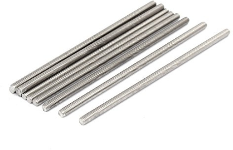 Rivetto libero filettato Sourcingmap® M5 x 130 mm 304 in acciaio inox completamente filettato tono argento (10 pezzi)