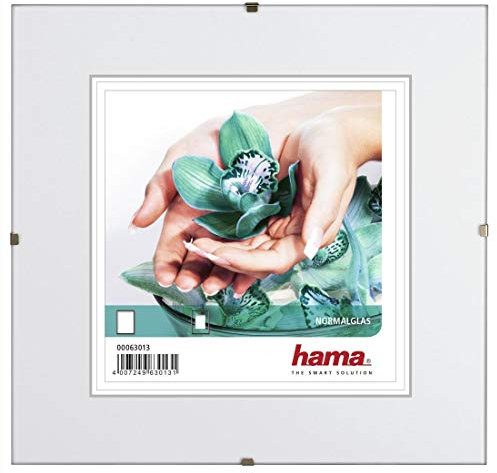 Hama Fotorahmen „Clip-Fixe“ (ohne Rand, 20 x 20 cm, Reflex) Transparent
