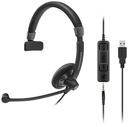 Sennheiser SC 45 USB Ctrl Monophonique Bandeau Noir - Casques Audio (Centre d'appel/Bureau, Monophonique, Bandeau, Noir, avec Fil, 1,12 m)