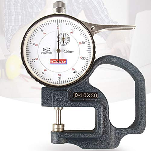 TrAdE Shop Traesio MICROMETRO SPESSIMETRO A Leva con QUADRANTE ANALOGICO A LANCETTA 0-10 X 30 mm