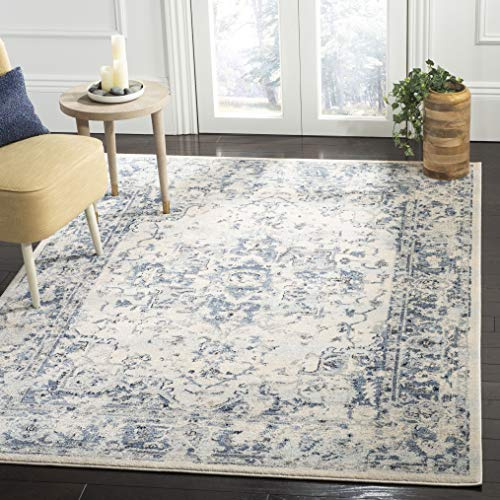 SAFAVIEH Area Rug 8x10 - Charleston Collection - Large - Ivory & Navy, Oriental Distressed Design, Non-Shedding & Easy Cleaning, Ideal for Living Room, Bedroom, Office, Dining Space (CHL411A)