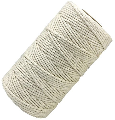 Gouert 328FT Reißfest Bäckergarn Bindfäden 4-lagig Baumwoll-Garn aus 100% Natur Baumwolle Kordel lebensmittelecht f.Kochen,Wurst, Fleisch (328-Fuß / 100M, Rohweiß)