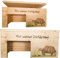 Nagerstore Schildkrötenhaus M Terrarium Schutzhaus mit Motiven, Holzlasur & Aufklappbar