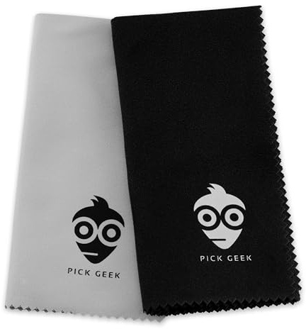 Pick Geek Microfiber Cleaning Polishing Cloth Set | 2 Pack | for Guitar, Bass, Violin, Piano, Clarinet, Trumpet, and Sax | 2 x Fibre Densities | Ensure Your Musical Instrument Always Looks Its Best