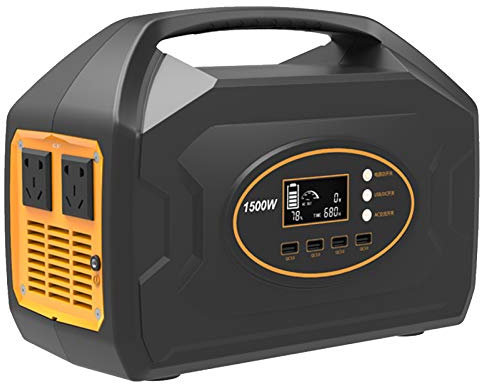 SSCYHT Generador Solar Portátil 1461Wh Generador Batería Solar Fuente Alimentación Respaldo 1500W Salidas Cargador Coche/AC/DC/USB para CP.Ap Emergencia Exterior Camping