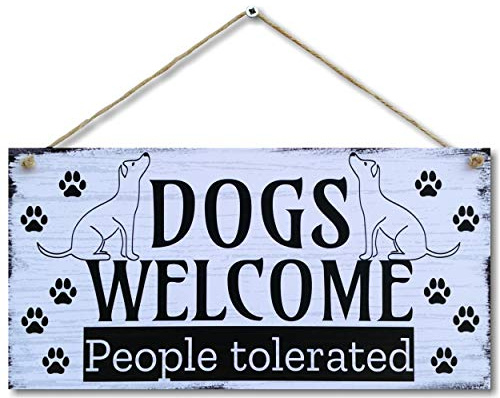 CARISPIBET Dogs Welcome | Home decoration funny sign pet love house pets 6 x 12