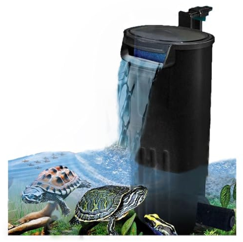 Aquarium Bio Filter Fish Tank Internal Filter Turtle Filter Waterfall Tank Water Clean Pump Bio-Filtration for Coldwater, Tropical Aquarium Turtle Shrimp Frog Crab Up to 130L (400L/H Aquarium filter)