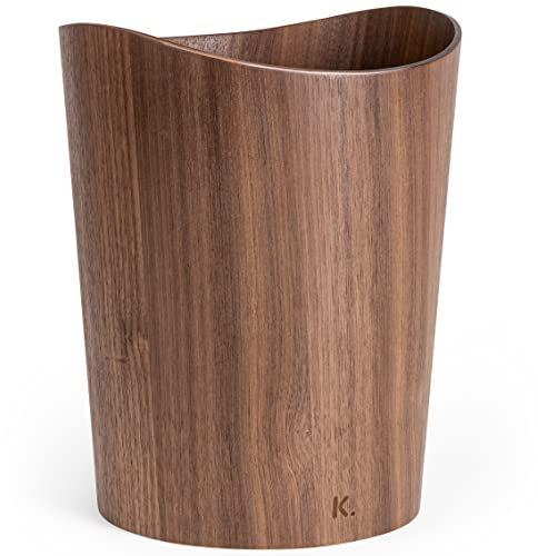 Kazai. Cestino Gettacarte in vero Legno Börje | Cestino per la carta in legno | Per ufficio, camera dei bambini, camera da letto e altro | 9 litri | Noce