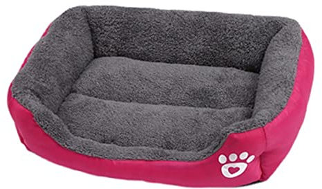 Haustier-Hundebett für kleine, mittelgroße und große Hunde, rutschfest, orthopädisches Hunde-Sofa, bequeme Katze, Hundedecke, Kissen, Tiefschlaf-Matratze, Washbale (S), Rosarot