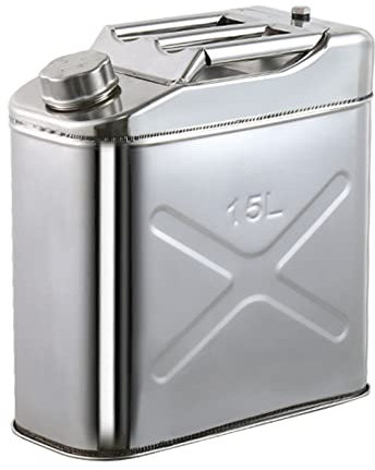 Ontihang El Gas de Acero Inoxidable Puede con una Copia de Seguridad de Emergencia Flexible, Diesel de Gasolina metálica Puede Adecuado para Combustible y Diesel (Capacidad: 10L, 15L, 25L, 30L)