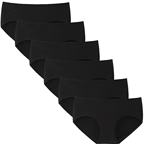 INNERSY Unterhosen Mädchen Baumwolle Unterwäsche Slips 8-16 Jahre 6er Pack | Hipster Panties Teenager, 100% Baumwoll Schritt, Sport Schlüpfer Teens, Mittlerer Taille Unterhose Kinder, Schule, 134-170