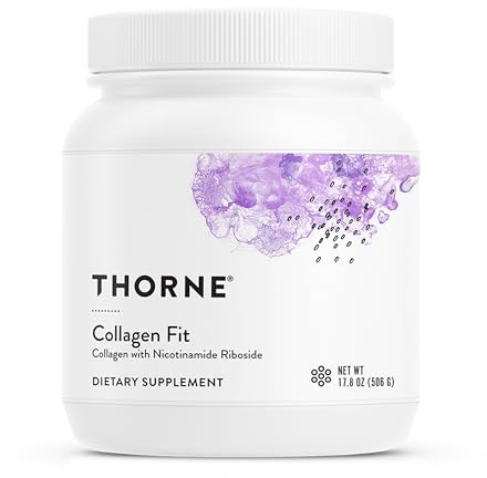 THORNE - Collagen Fit - Unflavored Collagen Peptides Powder with Nicotinamide Riboside - 15g of Collagen Peptides and 14g Protein per Serving - NSF Certified for Sport - 17.8 Oz - 30 Servings