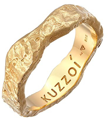 Kuzzoi Herrenring (5 mm) Handgefertigt Bandring Männer 925 Silber