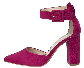 Rio Fiore Tacones, 8.5 cm Tacón Bloque, Zapatos con Trasera, 8.5 cm Tacón Bloque, Blanco/Beige/Negro/Rosa/Verde/Gris/Rojo, Cuero sintético/Ante sintética, Zapatos Destalonados, Slingbacks, 2062A