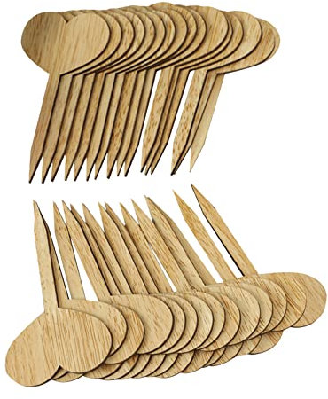 30 PCS Wooden Plant Sign Tags Heart/Butterfly Shaped Garden Markers Plants Tags Stakes for Seed Potted Herbs Flowers Fruits (Color : Heart)