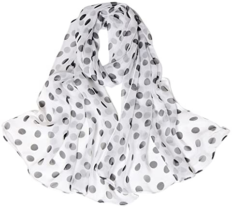 FAIRYGATE Chiffon Schal Seiden Tuch im Punkte Design Hochwertiger Schal für Damen Mädchen Halstuch weicher für Frühjahr Sommer Herbst Winter 20A48