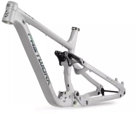HIMALO 27,5/29er MTB-Rahmen DH Softtail Mountainbike-Federungsrahmen 150mm Federweg 15.5''/17''/18'' Aluminiumlegierung Scheibenbremsrahmen Steckachse 12x148mm Boost(Light Grey,27.5x17'')