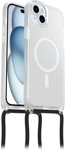 OtterBox React Necklace MagSafe Hülle, iPhone 15 Plus/14 Plus, Transparent | Ultraschlanke, schützende Hülle mit verstellbarer und abnehmbarer Handykette, Getestet nach Militärstandard