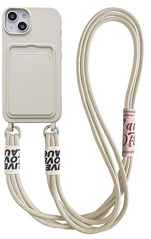 Rokmym Handykette Hülle für iPhone 13 Pro Necklace Handyhülle Mit Kartentasche Schultergurt Silikon TPU hülle mit Kordel zum Umhängen Schutzhülle mit Stylische Band Case für iPhone 13 Pro