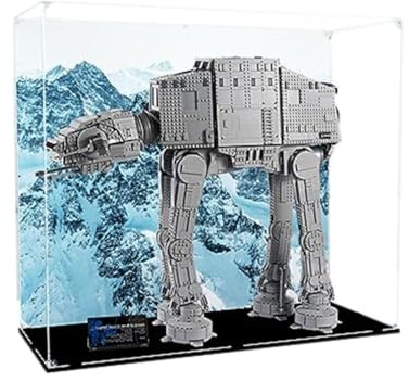 Acrylic Display Case for Brick Model Sets Star Wars at-at Walker 75313 - Showcase, Protect & Decorate Model with Dustproof Storage, Gift (3mm Background)