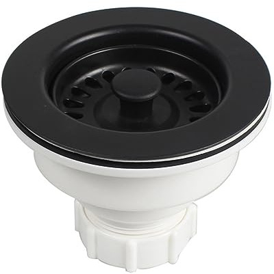 Sknrlko Kitchen Sink Drain Assembly Kitchen Sink Drain Plastic Kitchen Sink Drain with Strainer Basket Drain Stopper Diameter 114mm for Kitchen Quartz Stone Sink