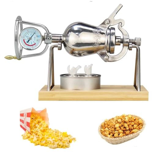SOYPAX Retro-Popcorn-Maker,Popcorn-Maschine mit manueller Kurbel,Hand-Popcorn-Maschine, Hochdruck-Popcorn-Maschine,für Zuhause, Halloween,520ml