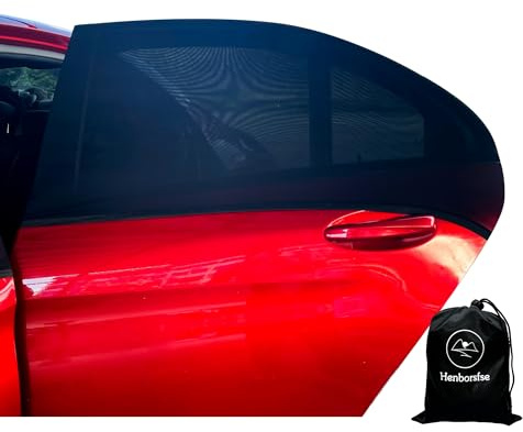 Car Rear Side Window Sunshade -2 Pack,Mesh Baby sedans car Window Screen,Breathable Soft Nylon Sock stly,Double Layer Privacy Protection,Elastic mesh car Shade fit Most Vehicles(Max43.5*30.5)