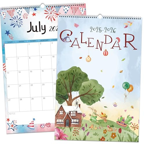 GuassLee Spiralwandkalender 2024–2025, 18 Monate, Wandkalender, monatlicher Festival, farbenfroher Wandkalender von Juli 2024 bis Dez. 2025, für Zuhause, Schule, Büro, Planung, Organisation