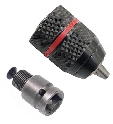 Quick Change Keyed/Keyless Drill Chuck Adapter Converter Conversion Kit - 1/4 Hex, SDS Plus, 1/2 Square Adaptor for Electric Drill, Impact Driver (Keyless Chuck + 1/2 Square Adaptor)