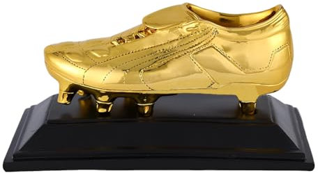 YYDSTES Trophäe für den besten Schützen des Fußballspiels Fußball Liga Goldener Stiefel Trophäen Fans Büro Heimdekoration Sammlung Ausstellungsornamente Geburtstagsgeschenke Kunstharz,15cm