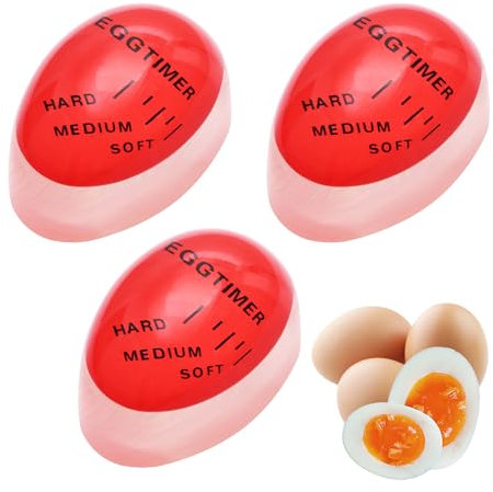 3 Stück Eieruhr, Timer für Gekochte Eier,Eieruhr Zum Mitkochen,Egg Timer,Zeitschaltuhr für Hartgekochte Eier,Gekocht Eier Auswahl Des Reifegrads Von Eiern je Nach Temperatur