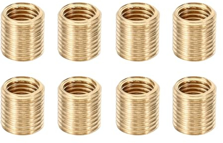 PATIKIL M10 auf M8 x10 mm Gewindeeinsatz, 8 Stück Messing Schnellgewindeeinsatz Einschraubmuttern für die Gewindereparatur gewinde-anschlüsse Gewindeadapter ewindereduzierung Set