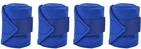 Kuuleyn 4 Pferdebeinbandagen, Tierarztbandagen für Pferde, Standbandagen für Pferde, Polo-Softbandagen-Set für Hunde, Kühe, Katzen, Blaue Bandagen, Pferdebandagen, Kettschlaufe und