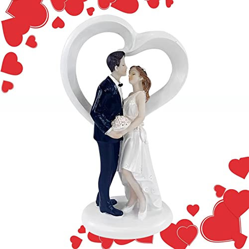 Pärchen Kuchen Topper - Hochzeitspaar Figur Tortendeko | Hochzeitstorte Topper aus Harz Hochzeitspaar Puppe aus Harz für Esstischdekoration