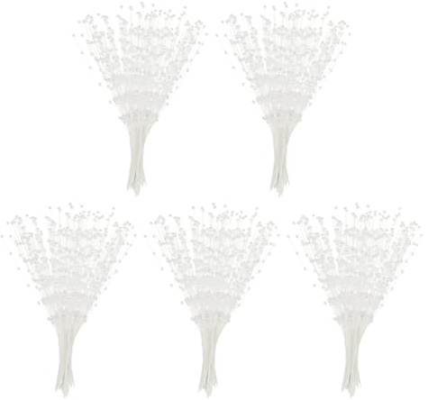 PATIKIL 4mm Perla Cuerda Ramo, 50uds Perla Palo Tallos Ramos Guirnalda Rociar Cuentas para Cuentas Nupcial Boda Fiesta Mesa Decoraciones, Blanco