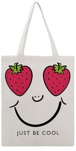 VYJLOO Erdbeere Damen Shopper Canvas Handtasche Einkaufstasche Tragetasche Schultertasche Umhängetaschen 38×46cm