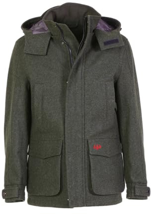 Bayerwald Herren Lodenjacke Jenner – Warme gefütterte Lodenjacke mit Steppinnenfutter, abnehmbarer Kapuze & vielseitigen Taschen | tannengrün (DE/NL/SE/PL, Numerisch, 50, Regular, Regular, tanne)