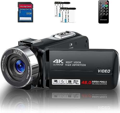 Videokamera 4K Camcorder HD Video Camera mit Batterien