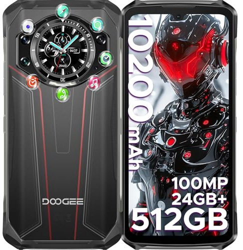 DOOGEE S119 Rugged Smartphone 2025, 512GB+24GB Telefono Indistruttibile, 10200mAh/33W, 1.32 IPS Rear Display, 6.58” FHD+ Cellulare Antiurto, 100MP+24MP Visione Notturnam, Android 14, NFC/4G Dual SIM