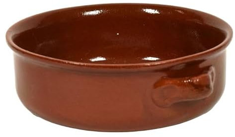 Ma Maison Tegamino in Coccio Monoporzione da Forno Color Cotto -Terrina Per Lasagna, Pasta al Forno, Zuppe -Sapore Originale del Cibo Modello Terra Nostra con Manici (Tegamino - Ø24 cm)