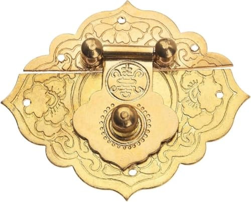 Box-Überfalle, Haspe, Schlossverschluss, Kofferbock, Werkzeugkasten-Schnalle, Antik-Gold-Box-Überfalle, chinesischer alter Schlossverschluss for Schmuck, Kofferschnalle, Clip-Verschluss, Möbelbeschläg