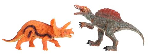 ibasenice 2stücke Realistische Dinosaurier Spielzeuge Für Lebensnahe Simulation Von Entenschnabel Und Triceratops-Modellen Lernspielzeug Fantasie Und Farberkennung