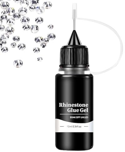 Nails de colle en strass - 10 ml de bijou à ongles rapides adhésif, forte colle de liaison en strass | Gale d'art à ongles à tête de tête de précision pour designs 3D, tenue sécurisée pour les gemmes,