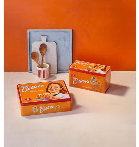Dr. Oetker Dosen-Set Backzutaten, 2er Set - Vintage Blechdosen für Geschenke oder zur Aufbewahrung zur Funktionalität und Stil