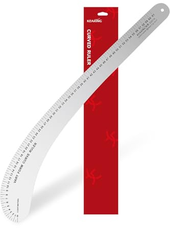 KEARING 61CM French Curve Ruler for Pattern Making, Hip Curve, Aviation Quality Aluminum Fashion Designer's Ruler for Sewing, Fashion Design
