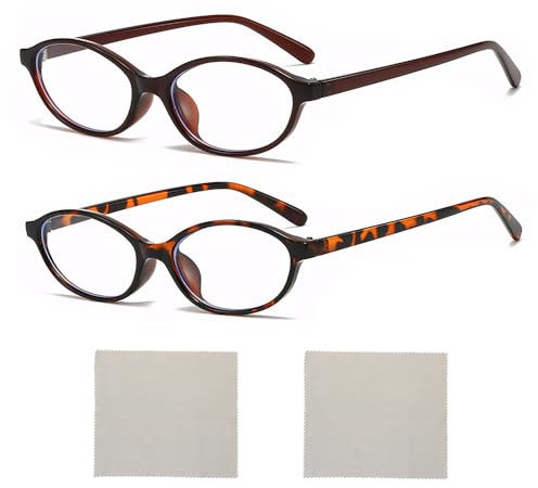 XFSRG Lunette Anti Lumière Bleue Femme et Homme Lunettes Ovales Style Œil de Chat Sans Correction Ultra Légères et Anti Fatigue Protection Idéale pour Écrans Travail et Vie Quotidienne
