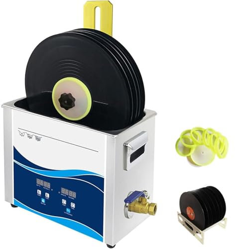 wanghaiyanBD Ultrasonic Vinyl Record Cleaner - 6.5L Cleaning System with Degas, Adjustable Temperature & Timing, Automatic Rotation for 7inch/12inch Records