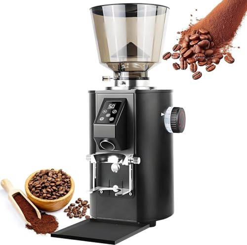 COYEUX Macinacaffè Elettrico, macinacaffè Professionale per caffè Espresso, 9 impostazioni Precise, erogazione quantitativa della Polvere/Tempo Libero, per caffetterie, ristoranti e uffici